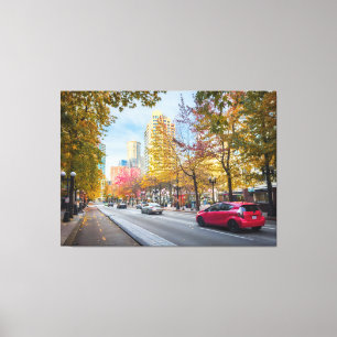 Autumn Cityscape Street Canvastryck
