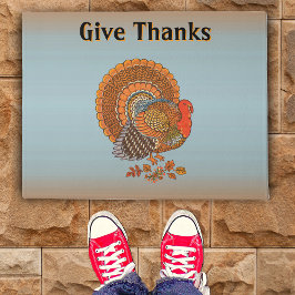 Autumn Colours Male Turkey in Leaves Give Thanks