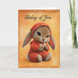 Autumn Comfort Baby Bunny Thinking of You Card Kort