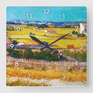 Autumn Countryside, Van Gogh Fyrkantig Klocka