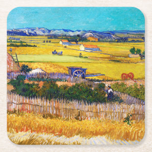 Autumn Countryside, Van Gogh Underlägg Papper Kvadrat