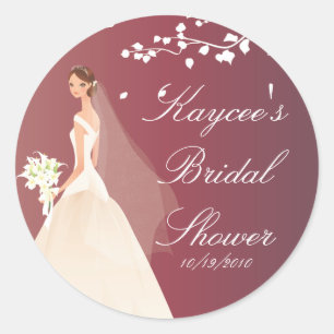 Autumn Crimson Bride Möhippa Sticker Runt Klistermärke
