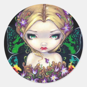 "Autumn Crocus Fairy"-märke Runt Klistermärke