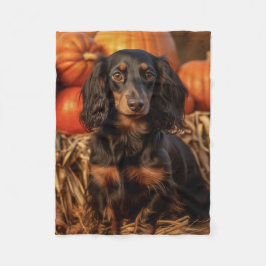 Autumn Dachshund Fleecefilt