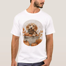 Autumn Dachshund Hundar Pumpkin T Shirt