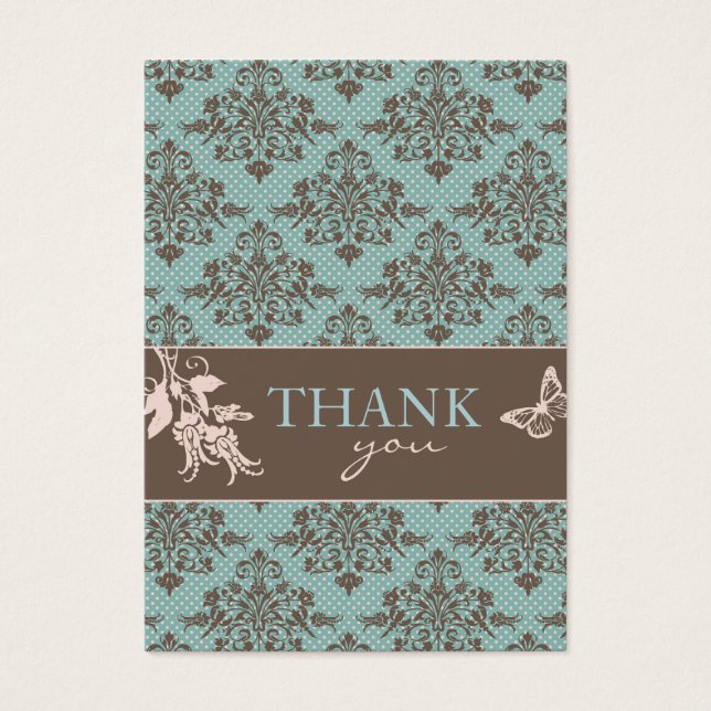 Autumn Damask TY Notecard C2 Visitkort (Framsidan)