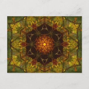 Autumn Delight Kaleidoscope Art 5 Vykort