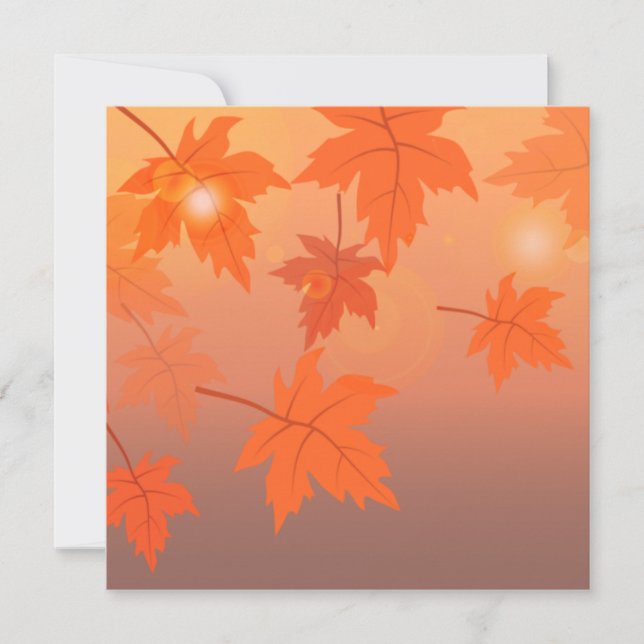 Autumn design with maple leaves and bokeh effect   julkort (Framsida)