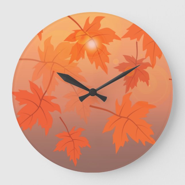 Autumn design with maple leaves and bokeh effect   stor klocka (Framsida)