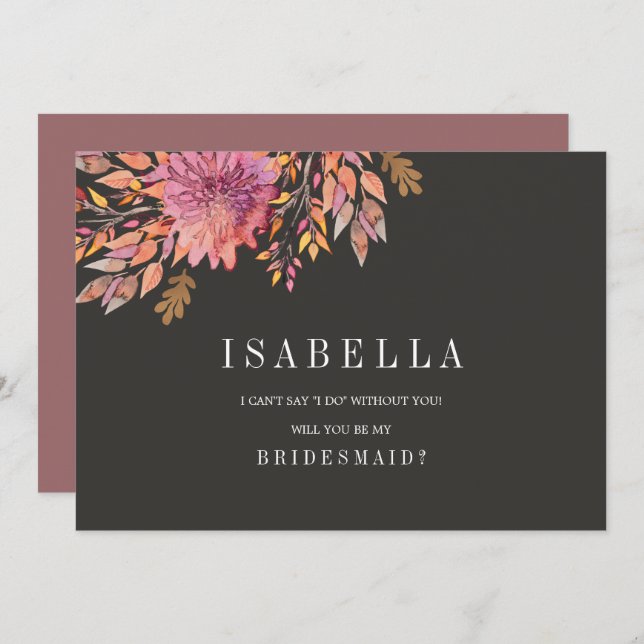 Autumn Dream | Bröllop BE min bridesmaid Inbjudningar (Fram/baksida)