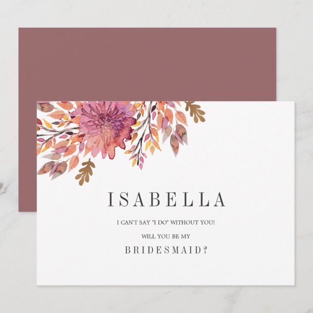 Autumn Dream | Bröllop BE min bridesmaid Inbjudningar (Fram/baksida)