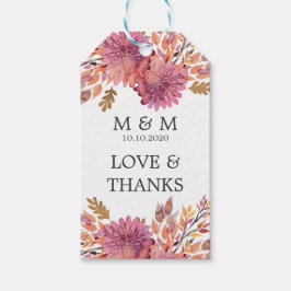 Autumn Dream | Bröllop Monogram-Tack-förmån Presentetikett