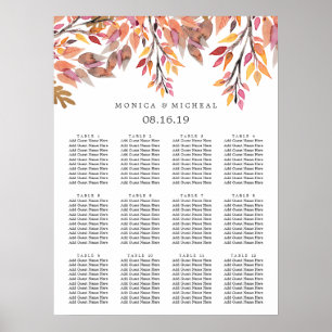 Autumn Dream Sätesdiagram för Bröllop Poster