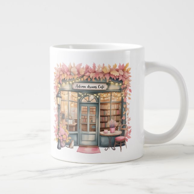 Autumn Dreams Café Mug — Cozy Floral Bookshop  Jumbo Mugg (Höger)
