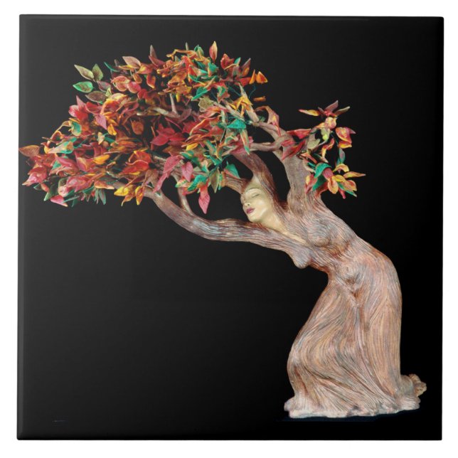 Autumn Dryad Ceramic Tile Kakelplatta (Framsidan)