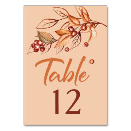 Autumn Earth tone Terracotta Bröllop Bordsnummer