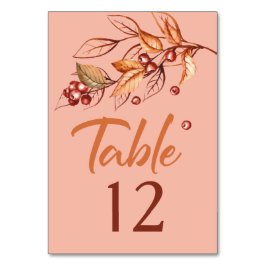 Autumn Earth tone Terracotta Bröllop Bordsnummer