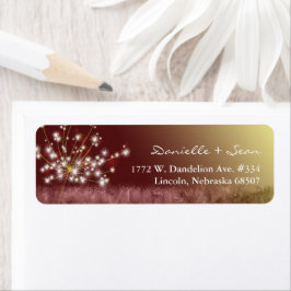 Autumn Elegance Dandelion Bröllop Adress Returadress Etikett