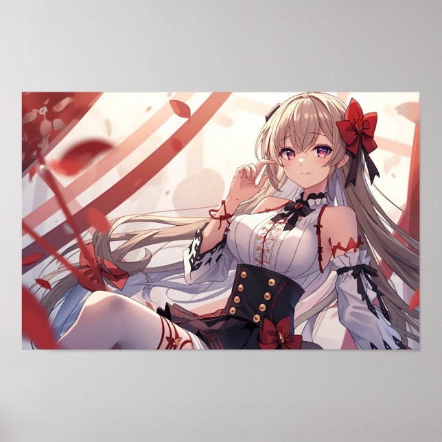 Autumn Elegance in Red and Black Poster (Framsidan)