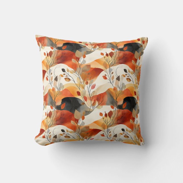 Autumn Elegance Seamless Mönster Kudde (Framsida)