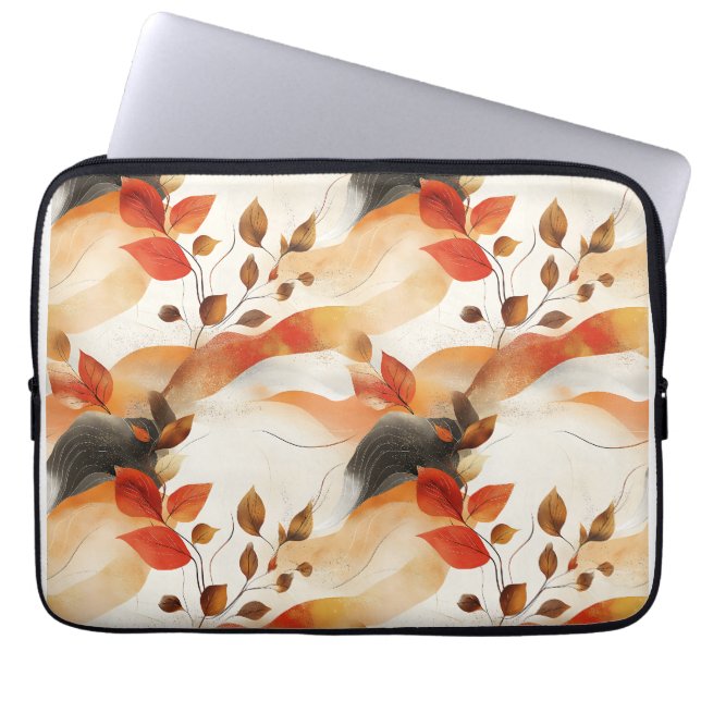 Autumn Elegance Seamless Mönster Laptop Fodral (Framsidan)
