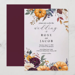 Autumn Elegance Wedding Invitation Inbjudningar