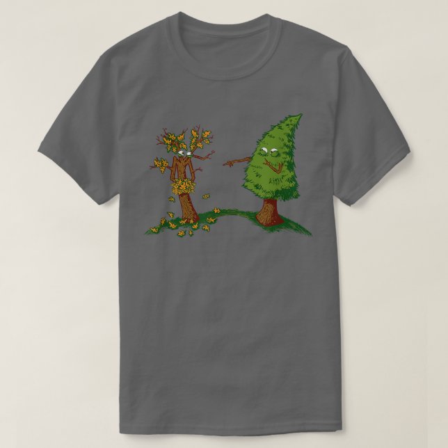 Autumn Embarrassing Funny Träd51 T Shirt (Design framsida)
