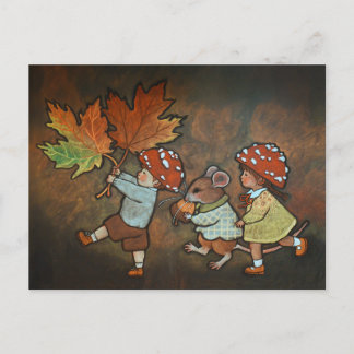 Autumn fairies postcard helg vykort