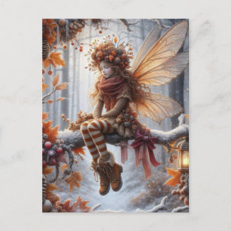 Autumn Fairy, Fall Greeting, Helg Vykort