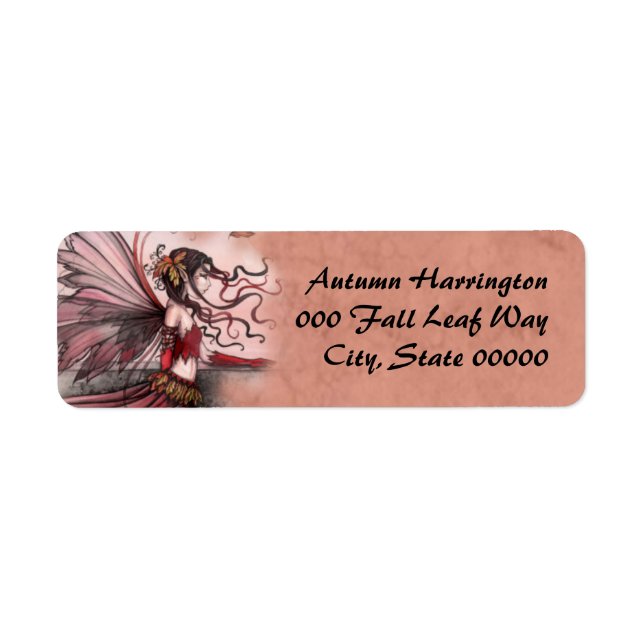 Autumn Fairy Fantasy Art Returetiketters Returadress Etikett (Framsidan)