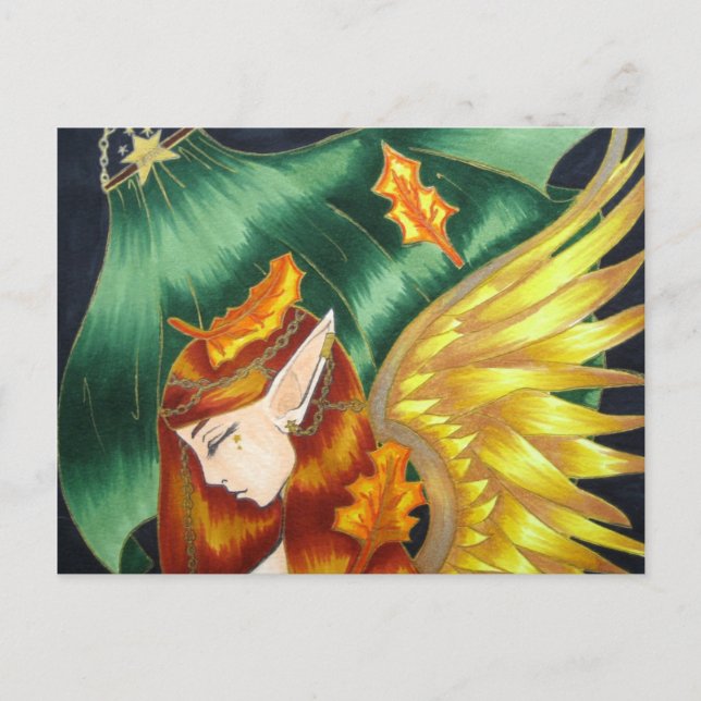 Autumn Fairy Postcard Vykort (Framsida)