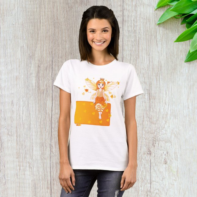 Autumn Fairy Princess med Orange Löv och Krona T Shirt (Skapare uppladdad)