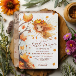 Autumn Fairy Woodland Birthday Inbjudningar