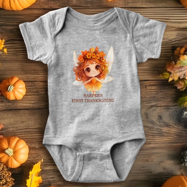 Autumn Fairy Woodland T Shirt (This stunning baby bodysuit design features soft fall colors with an illustration of an Autumn fairy)