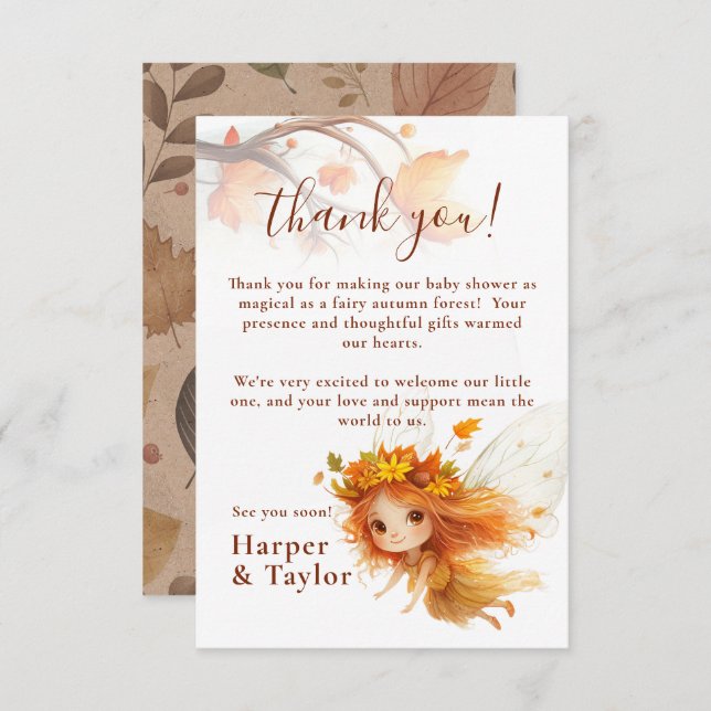 Autumn Fairy Woodland Tack Kort (Fram/baksida)