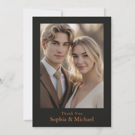 Autumn Fall Abstract Wedding Thank You Card Tack Kort