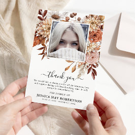 Autumn Fall Bloom Photo Memorial Funeral Tack Kort