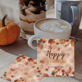 Autumn Fall Brown Löv Happy thanksgiving Gåvor Etiketter
