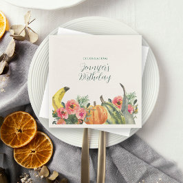 Autumn Fall Fete Colorful Pumpkins Birthday Party Pappersservett