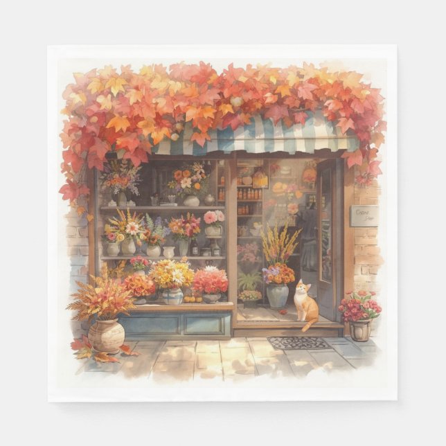 Autumn Fall Florist Shop Pappersservett (Framsidan)
