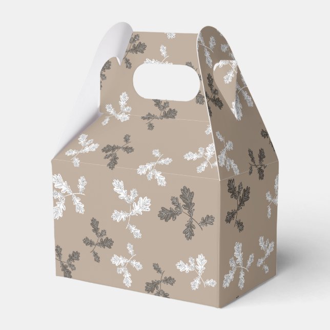 Autumn Fall Foliage Löv Brown Mönster Presentaskar (Framsidan Sidan)