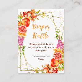 Autumn Fall Harvest Baby Shower Diaper Raffle Tilläggskort