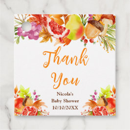 Autumn Fall Harvest Baby Shower Thank You Gåvor Etiketter