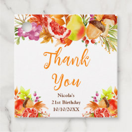 Autumn Fall Harvest Birthday Thank You Gåvor Etiketter
