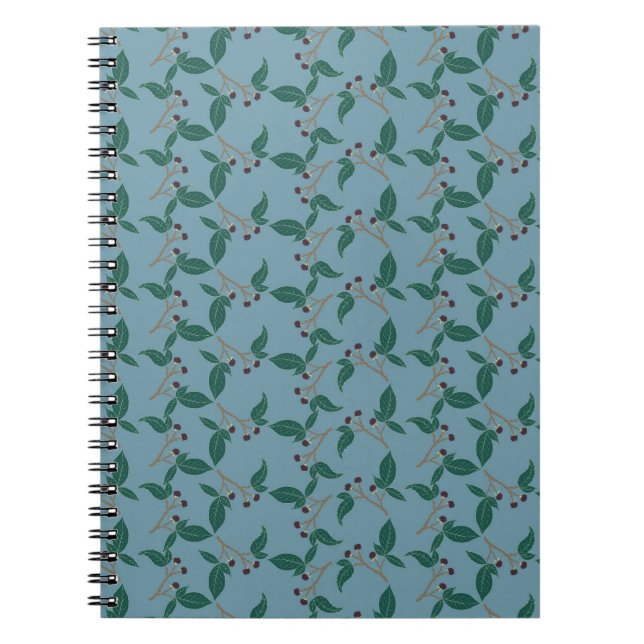 Autumn Fall Notebook with blackberry pattern Anteckningsbok (Framsidan)