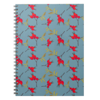 Autumn Fall Notebook with rosehip pattern Anteckningsbok