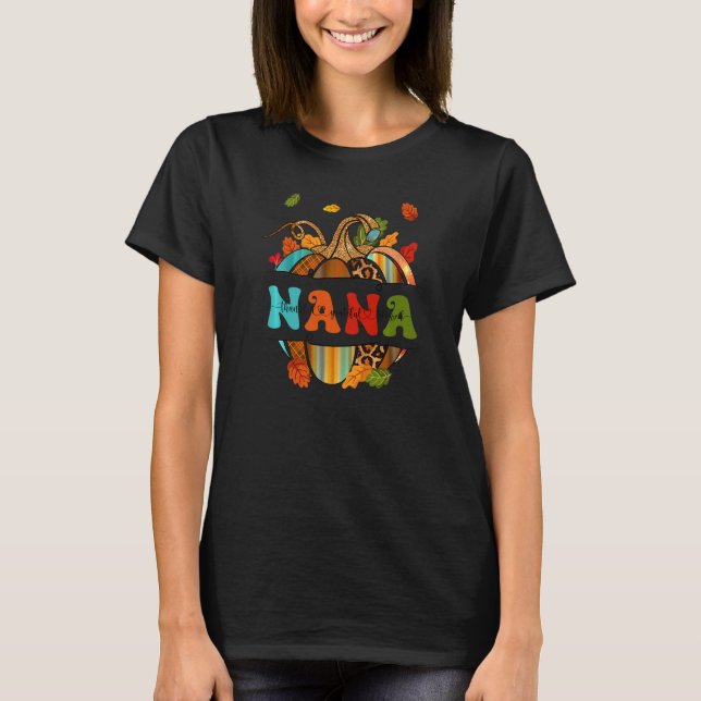 Autumn Fall Outfit Nana Thankful Grateful Blessed  T Shirt (Framsida)
