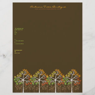 Autumn/Fall Träd 2 mall Business Letterhead Brevhuvud