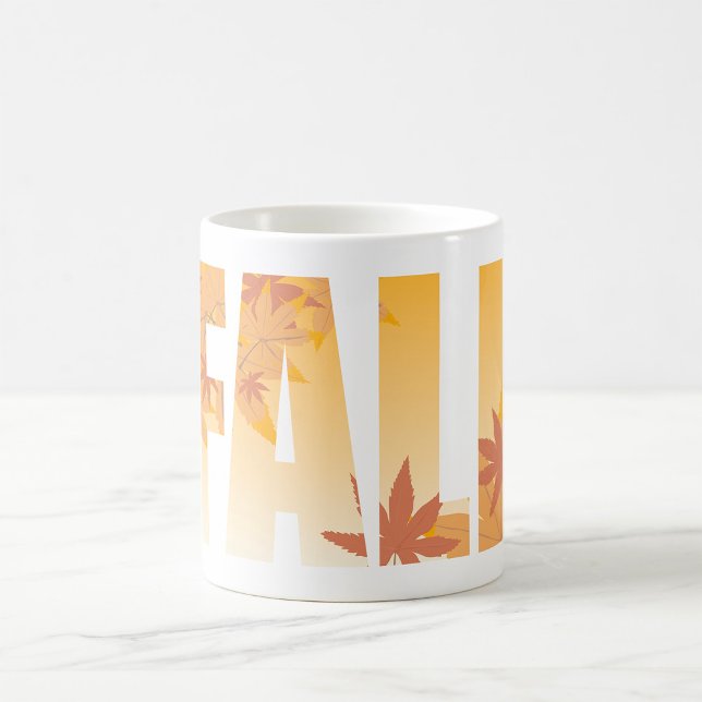 Autumn Fall Typography Design med Löv Kaffemugg (Skapare uppladdad)
