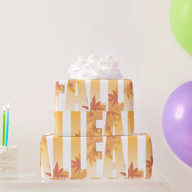 Autumn Fall Typography Design med Löv Presentpapper (Skapare uppladdad)